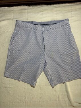 Polo by Ralph Lauren, men, 38 Blue and White Seersucker Shorts